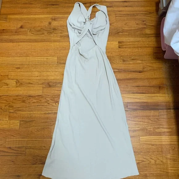 Zara Nude open back draped dress - Picture 3 of 5